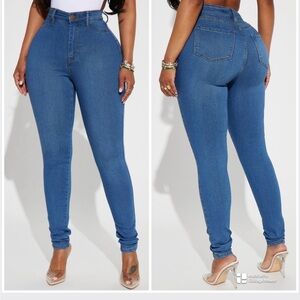 Fashion Nova Classic High Waist Blue Skinny Jeans size 11